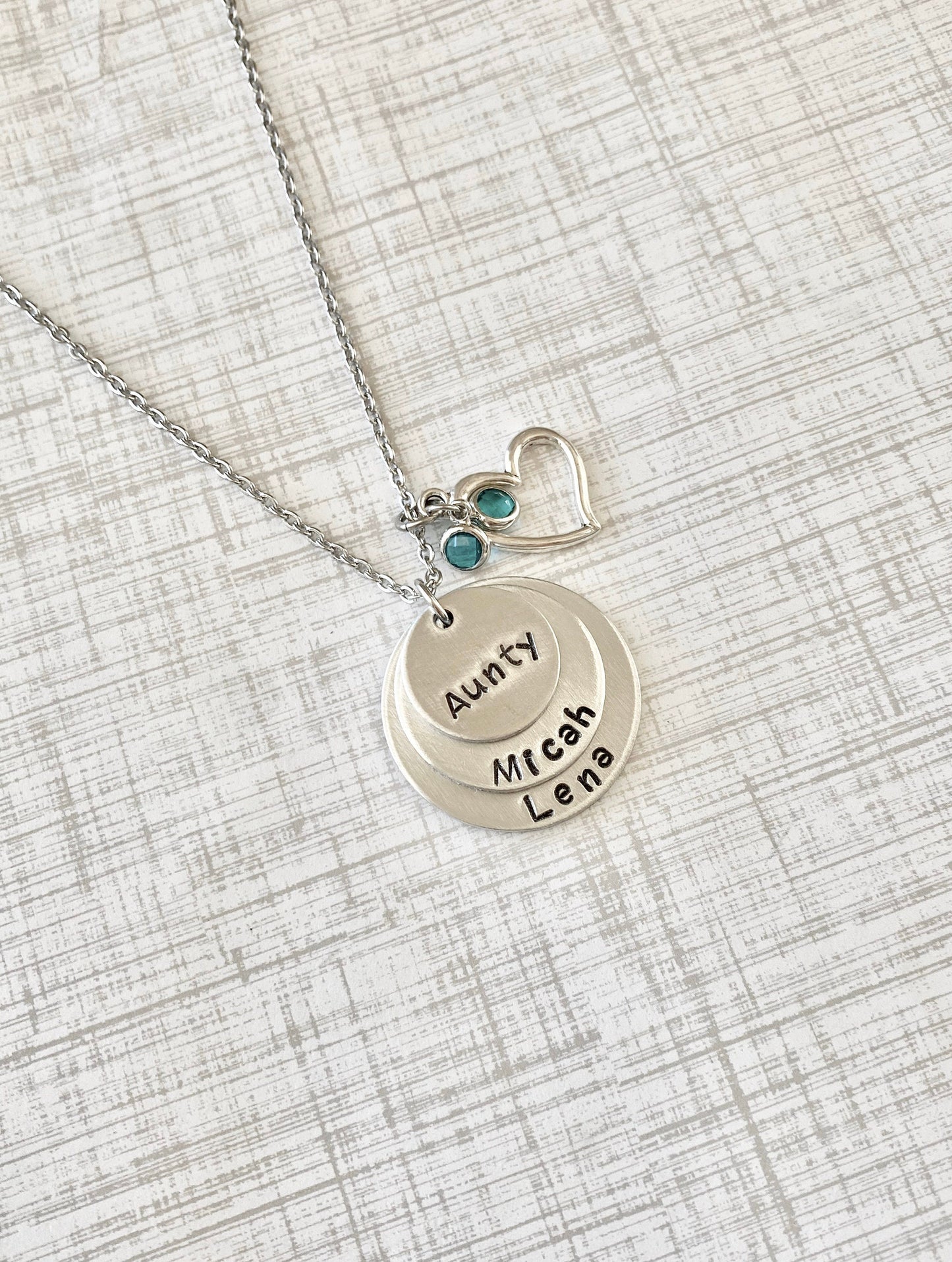 Aunty Necklace Name Necklace Aunt Necklace Aunt Jewelry Personalize Jewelry Handstamped Jewelry Name Necklace Auntie Necklace Auntie Jewelry