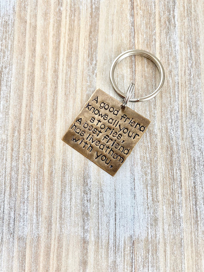 Best Friends Forever Best Friend Keychain Friend Keychain Personalized Keychain Handstamped Keychain Gift for Best Friend Friend Gift