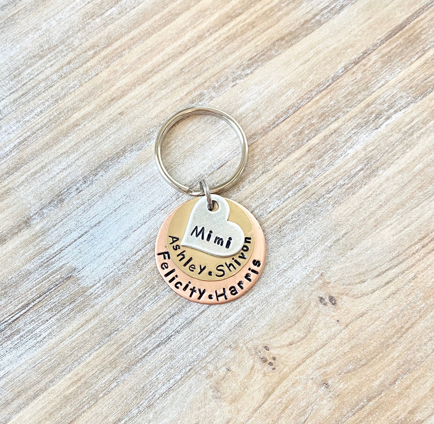 Mimi Keychain MOM Keychain New Mom Mother's Day Gift Mom's Birthday Nana Keychain Grandma Keychain Mixed Metal Keychain Stamped Accessory