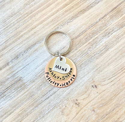 Mimi Keychain MOM Keychain New Mom Mother's Day Gift Mom's Birthday Nana Keychain Grandma Keychain Mixed Metal Keychain Stamped Accessory