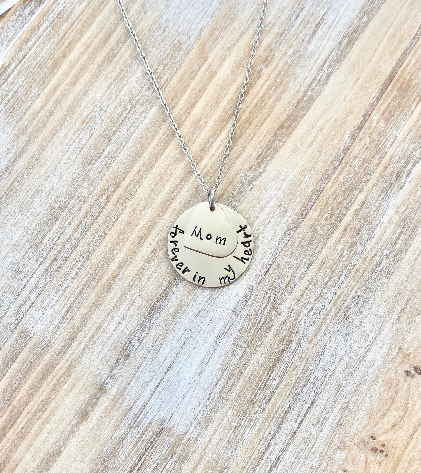 Heart Necklace Sympathy Gift Forever In My Heart Necklace Loss of a Loved one RIP Never Forgotten In loving memory Memorial Necklace Memoria