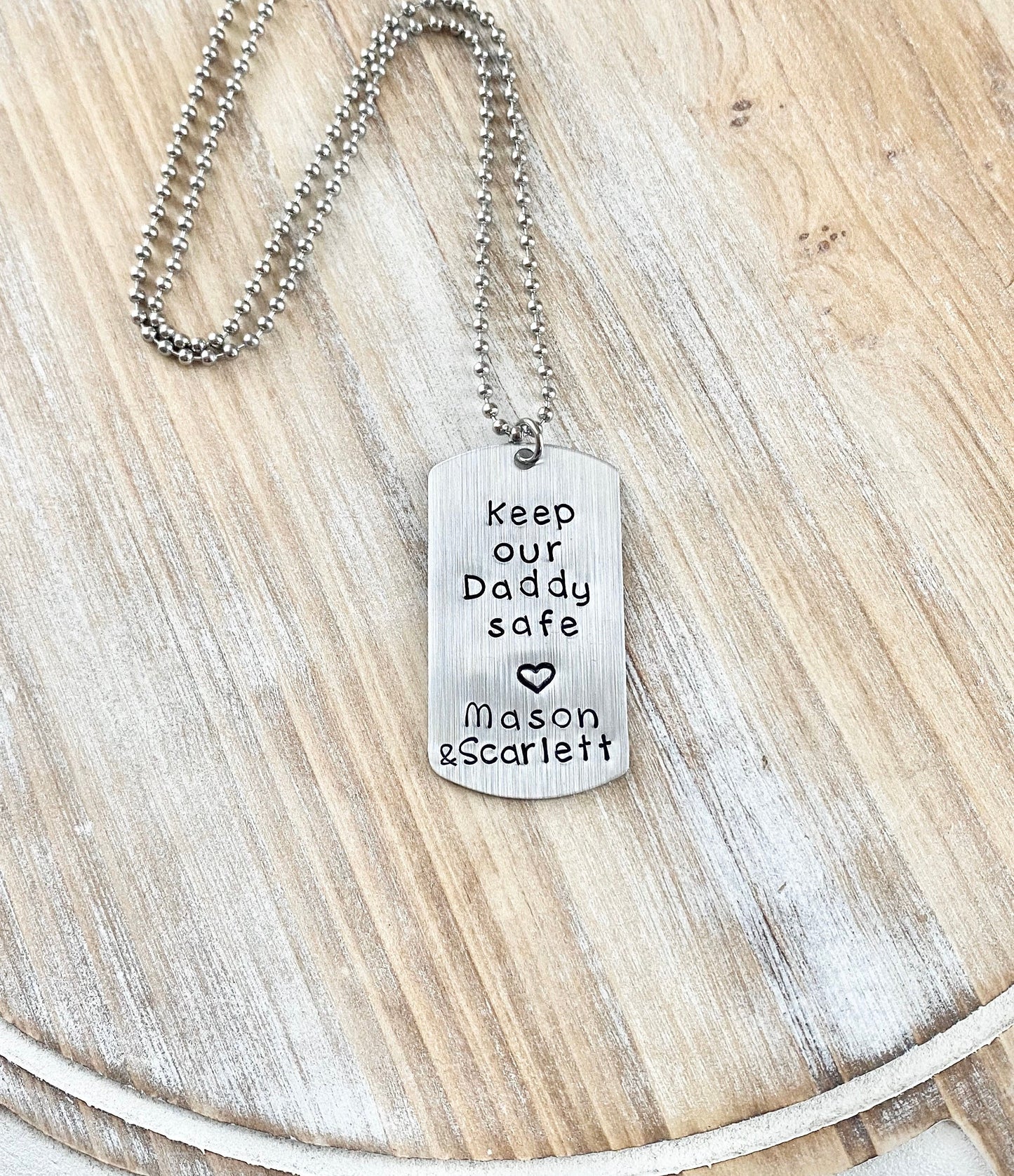 Keep Our Daddy Safe Necklace Dad Dogtag Necklace Deployment Gift Personalized Military Dog Tag Fathers Day Gift Dad Necklace Dogtag Necklace