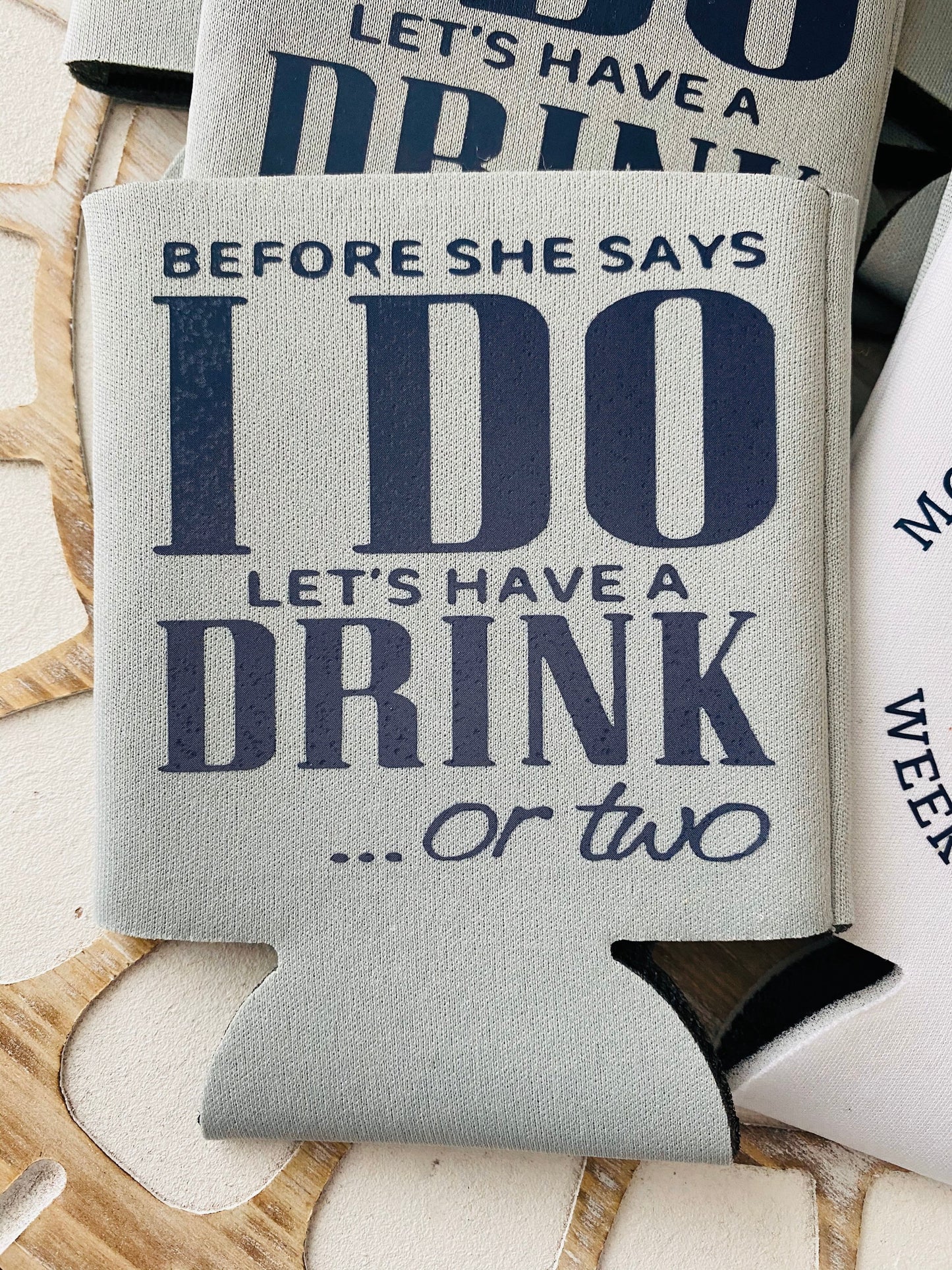 Personalized Bachelorette Can Cooler: 'Before She Says I Do' Party Favor