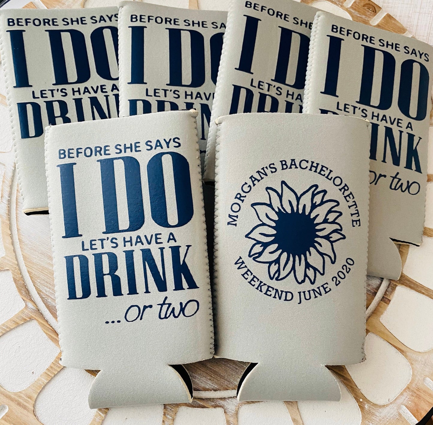 Personalized Bachelorette Party Can Cooler: Skinny Can Sleeves