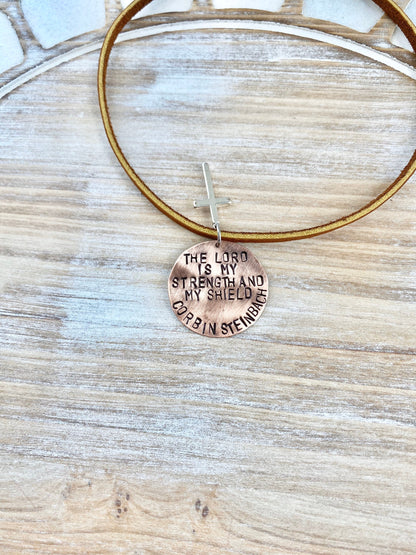 Boys Leather Necklace Boys Necklace Boys Jewelry Cross Necklace Toddler Jewelry Boy Birthday Gift Son Easter Gift Lord is my Strength