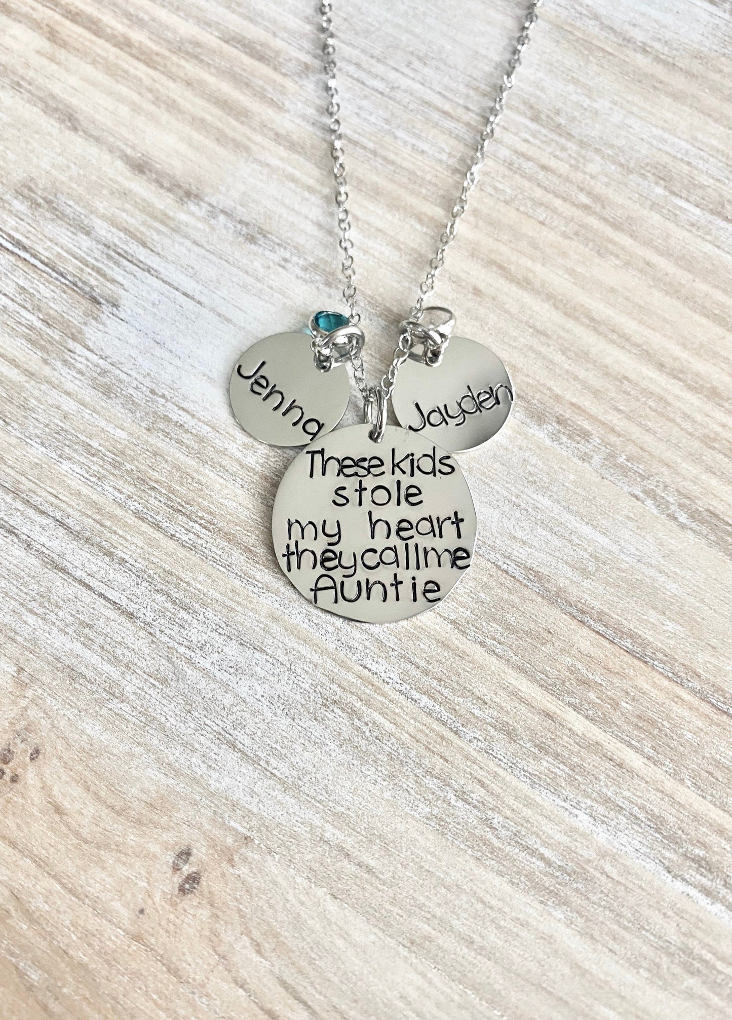 These Kids Stole My Heart They Call Me Auntie, Auntie Gift, Necklace Auntie, Silver Necklace, Aunt Gift, Necklace Gift, For Aunt, Niece Gift
