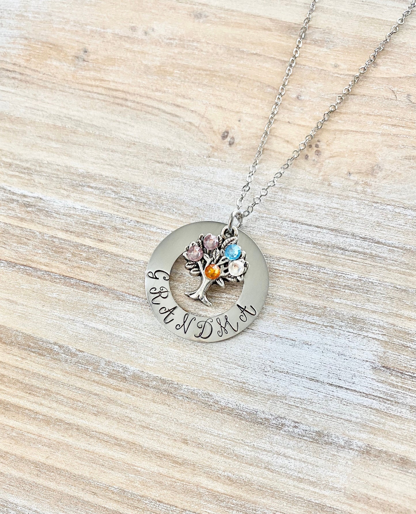 Grandma Birthstone Necklace,Mothers Day Gift, Grandma Necklace, Family Tree Birthstone,Necklace For Grandma,Grandma Necklace,Grandma Gift