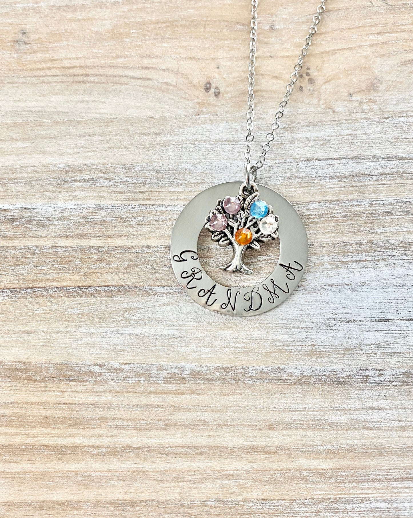 Grandma Birthstone Necklace,Mothers Day Gift, Grandma Necklace, Family Tree Birthstone,Necklace For Grandma,Grandma Necklace,Grandma Gift