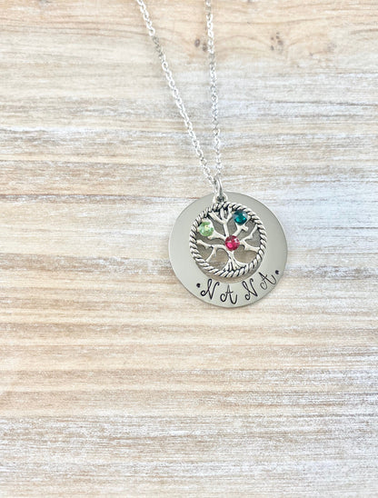 Nana Necklace, Family Tree With Birthstones, Grandma Necklace,Necklace For Nana,Nana Necklace,Gift For Nana,Mothers Day Necklace, Nana Gift