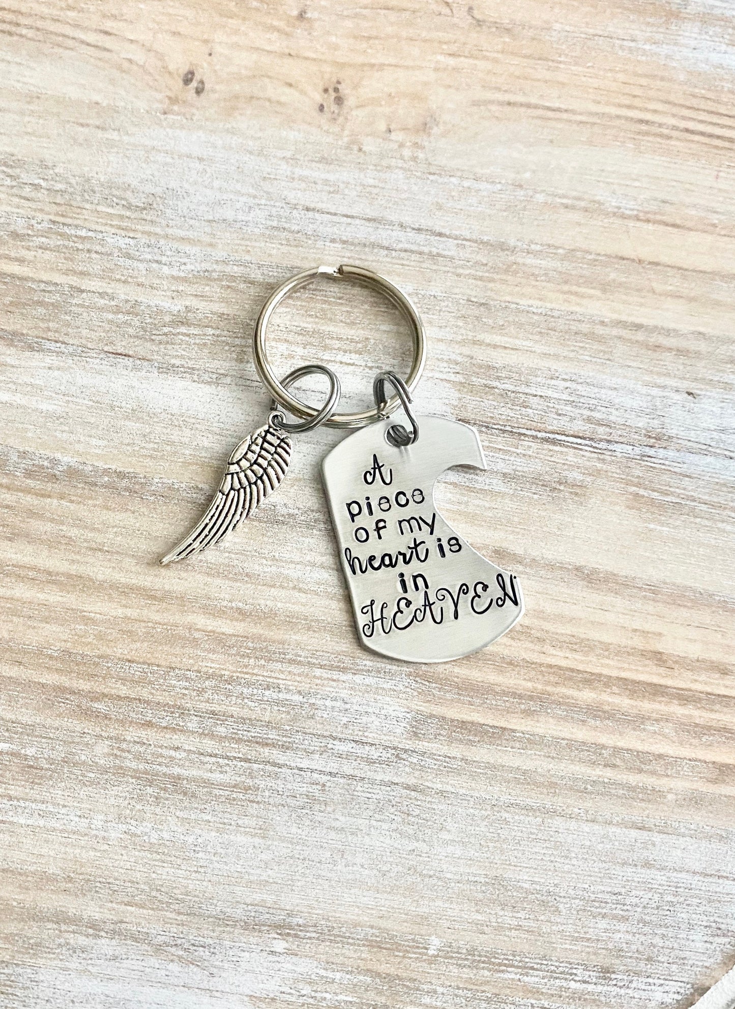 A Piece of my Heart is in Heaven keychain,Loss Of Loved One Keychain, Memorial Keychain, Loss of Father, Loss Of Mother, Sympathy Keychain