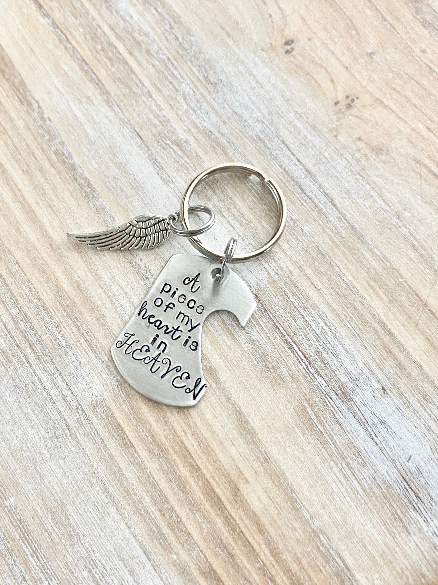 A Piece of my Heart is in Heaven keychain,Loss Of Loved One Keychain, Memorial Keychain, Loss of Father, Loss Of Mother, Sympathy Keychain