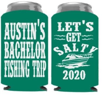 Personalized Fishing Trip Koozie: Bachelor Party Can Coolers