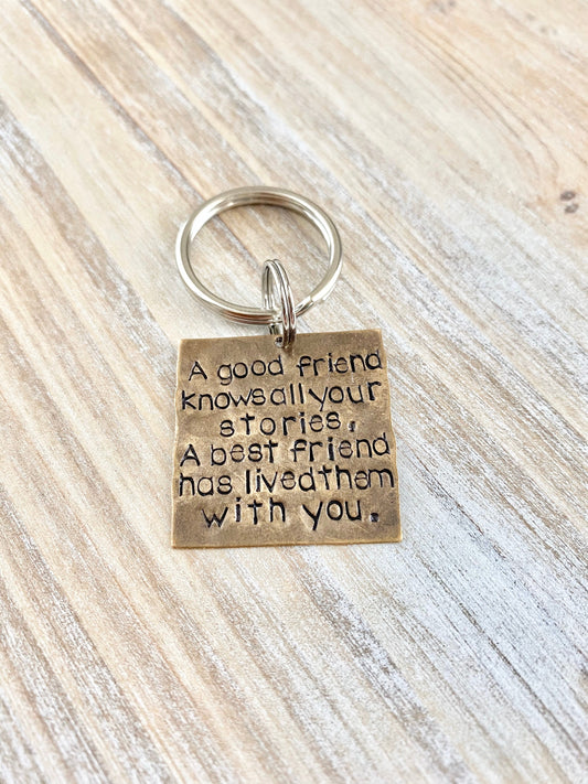 Best Friends Forever Best Friend Keychain Friend Keychain Personalized Keychain Handstamped Keychain Gift for Best Friend Friend Gift
