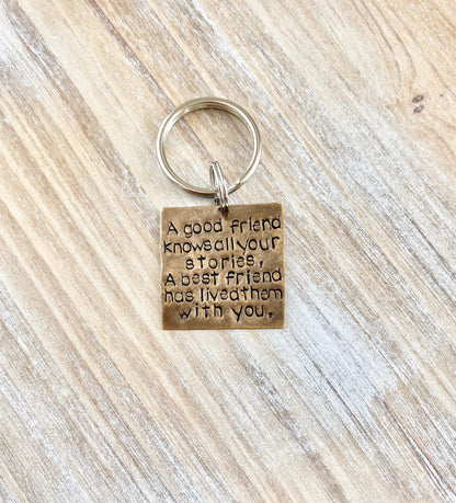 Best Friends Forever Best Friend Keychain Friend Keychain Personalized Keychain Handstamped Keychain Gift for Best Friend Friend Gift
