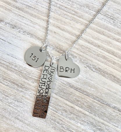Deputy Sheriff Necklace Deputy Sheriff Wife Police Badge Law Enforcement Gift Deputy Sheriff Mom Law Enforcement Necklace Sheriff Badge