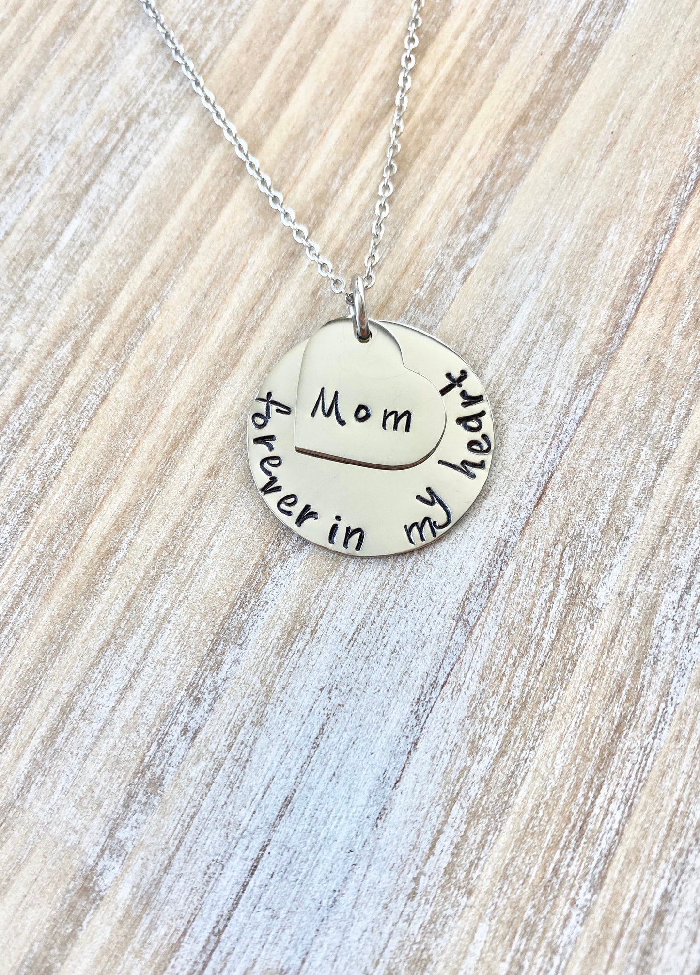 Heart Necklace Sympathy Gift Forever In My Heart Necklace Loss of a Loved one RIP Never Forgotten In loving memory Memorial Necklace Memoria