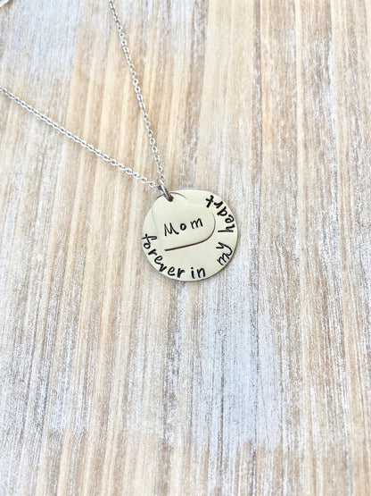 Heart Necklace Sympathy Gift Forever In My Heart Necklace Loss of a Loved one RIP Never Forgotten In loving memory Memorial Necklace Memoria