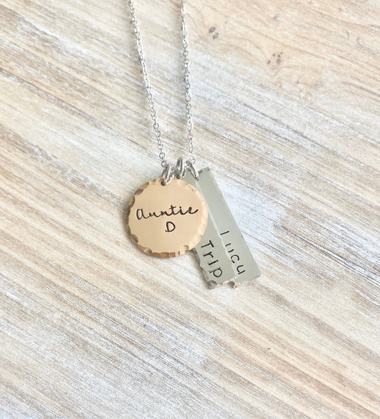 Auntie Gift Necklace Silver Aunt Necklace Aunt Gift Custom Aunt Jewelry Gift for Aunts Personalized Aunt Necklace Auntie Jewelry