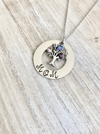 Mom Birthstone Necklace,Mothers Day Gift, Mom Necklace, Family Tree Birthstone,Necklace For Mom, Mommy Necklace, Mom Gift, Mom Jewelry