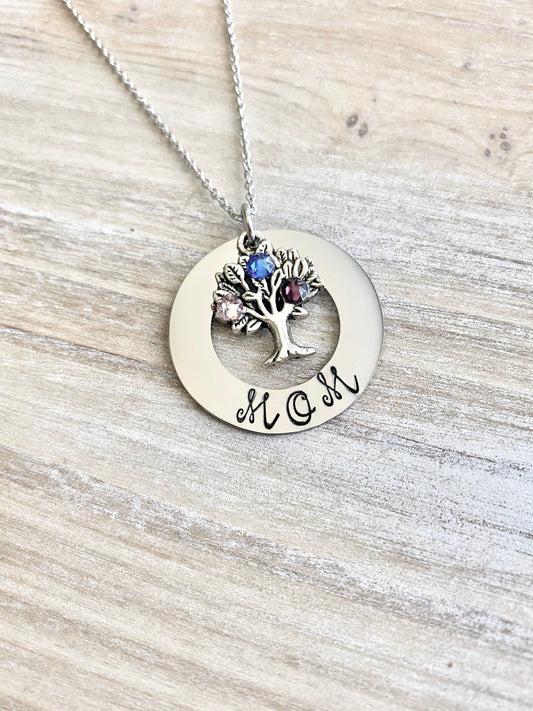 Mom Birthstone Necklace,Mothers Day Gift, Mom Necklace, Family Tree Birthstone,Necklace For Mom, Mommy Necklace, Mom Gift, Mom Jewelry