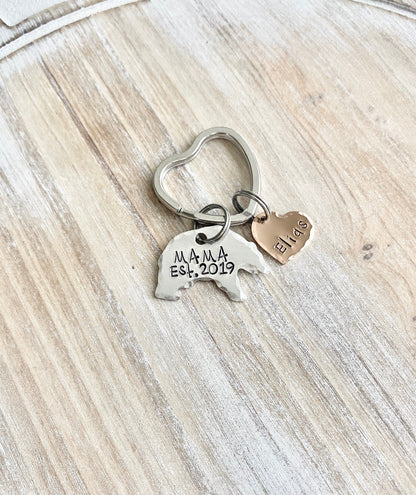 Mama Bear Keyring, Mama Bear Keychain, Mama Bear, Mom Keyring, Personalized Mom Keyring, Mom Keychain, Mothers Day Gift, Gift For Mom