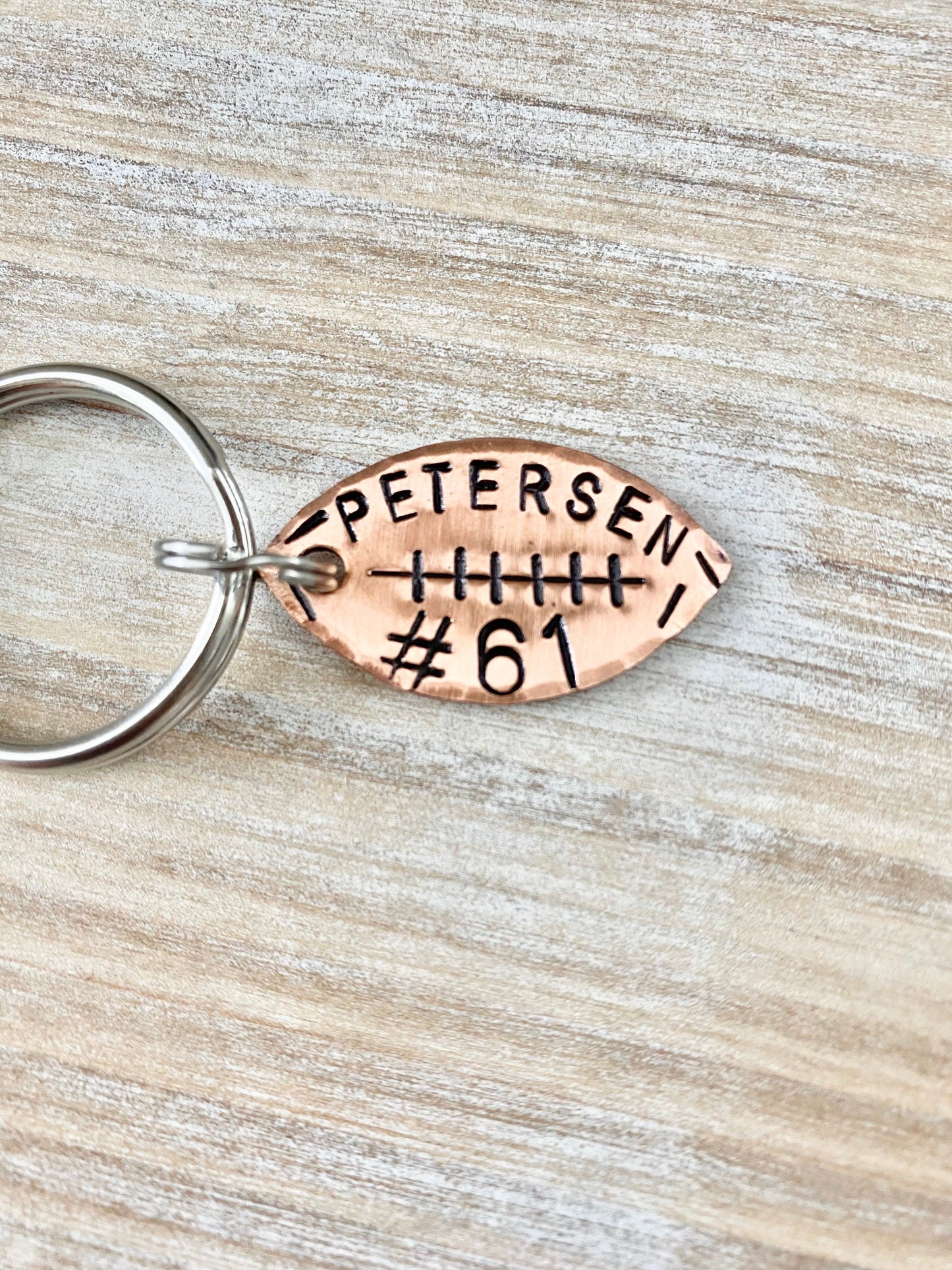 Copper Football Keychain, Football Team Gift, Football Gifts, Football Gift, Senior Night Gift, Football Senior Gifts, Football Keychain