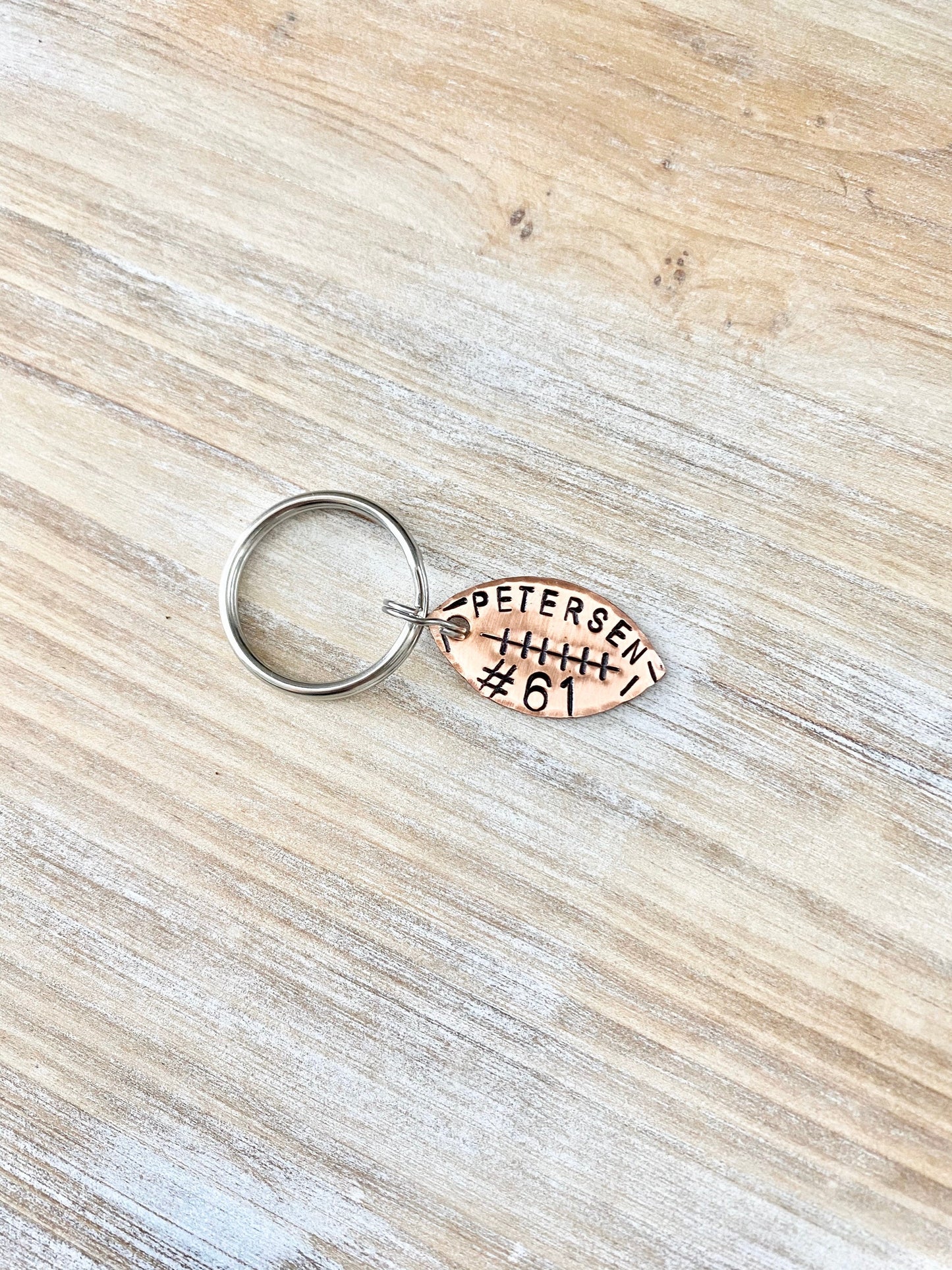 Copper Football Keychain, Football Team Gift, Football Gifts, Football Gift, Senior Night Gift, Football Senior Gifts, Football Keychain