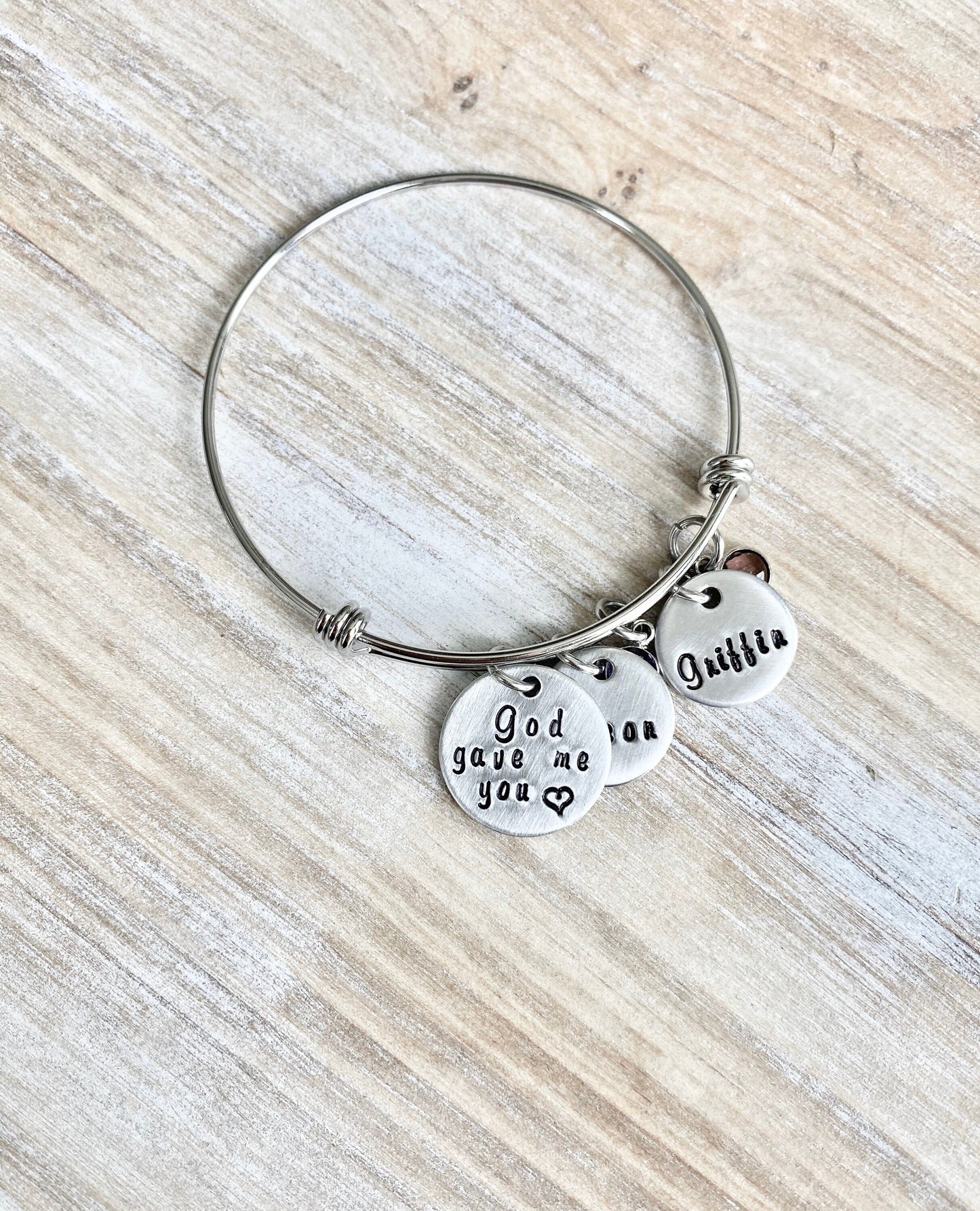 God Gave Me You Bangle Personalized Mother's Bracelet Christmas Gift for Mom Gift for Wife Mom Bangle Bracelet Religious Jewelry Mothers Day