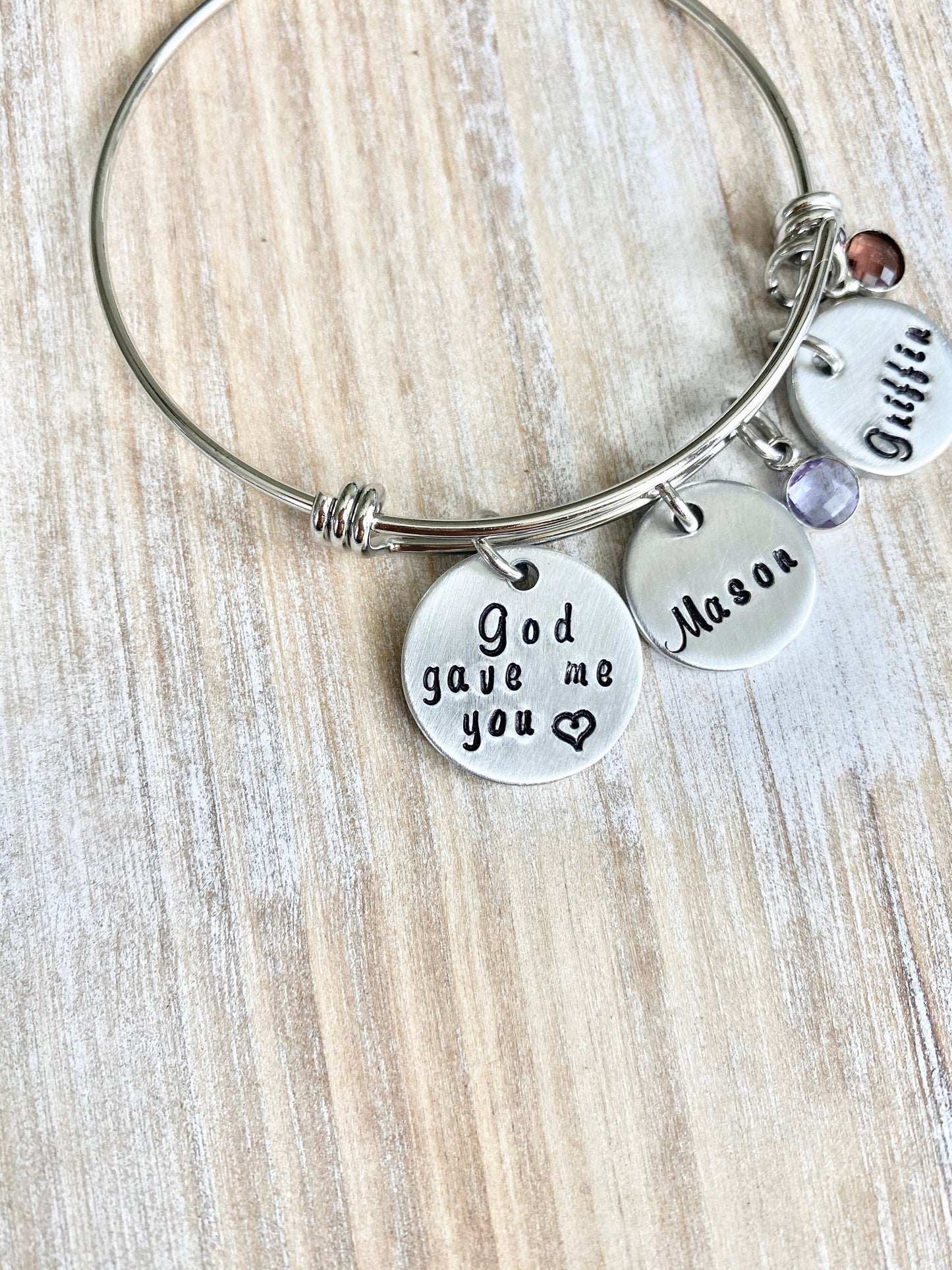 God Gave Me You Bangle Personalized Mother's Bracelet Christmas Gift for Mom Gift for Wife Mom Bangle Bracelet Religious Jewelry Mothers Day