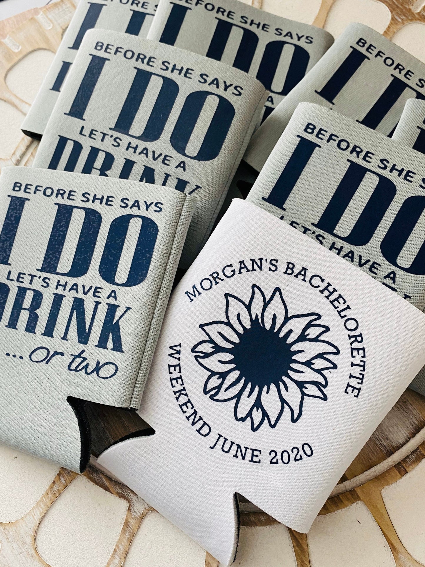 Personalized Bachelorette Can Cooler: 'Before She Says I Do' Party Favor