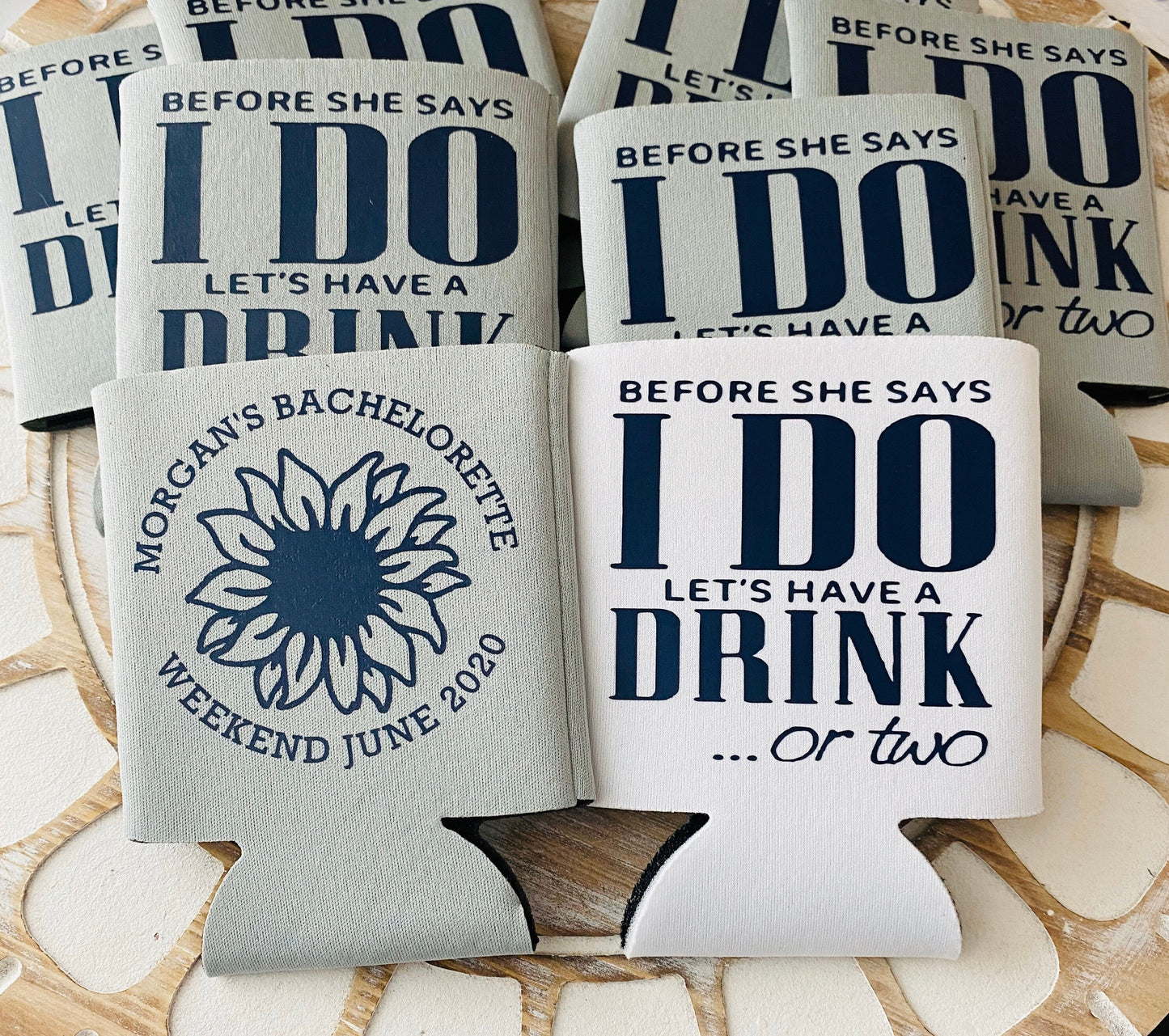 Personalized Bachelorette Can Cooler: 'Before She Says I Do' Party Favor