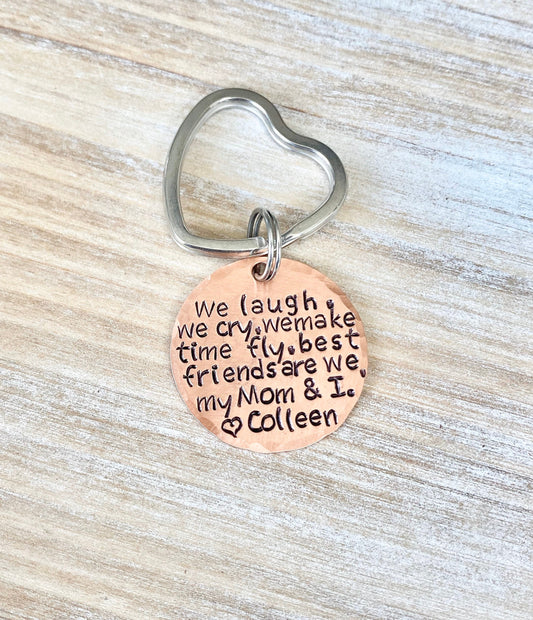 Personalized Keychain Gifts For Mom | We Laugh Keychain | Gifts For Grandma | Mom Keychain Copper Keychains For Mom | Gift For Mom