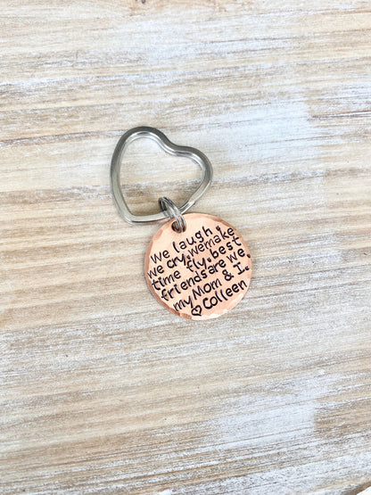 Personalized Keychain Gifts For Mom | We Laugh Keychain | Gifts For Grandma | Mom Keychain Copper Keychains For Mom | Gift For Mom