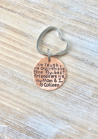 Personalized Keychain Gifts For Mom | We Laugh Keychain | Gifts For Grandma | Mom Keychain Copper Keychains For Mom | Gift For Mom