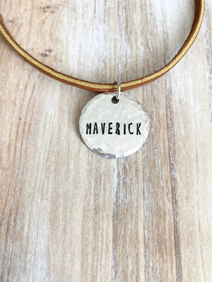 Boys Handstamped Necklace Boys Name Necklace Boys Leather Necklace Personalized Necklace Gift for Son Birthday Gift Easter Gift Boys Name
