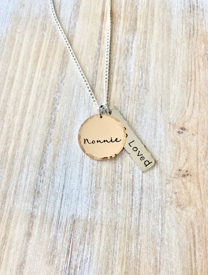 Nonnie Necklace, Nonnie Present, Best Nonnie, Necklace Gift, Jewelry for Nonnie, New Grandma To Be, So Loved Necklace