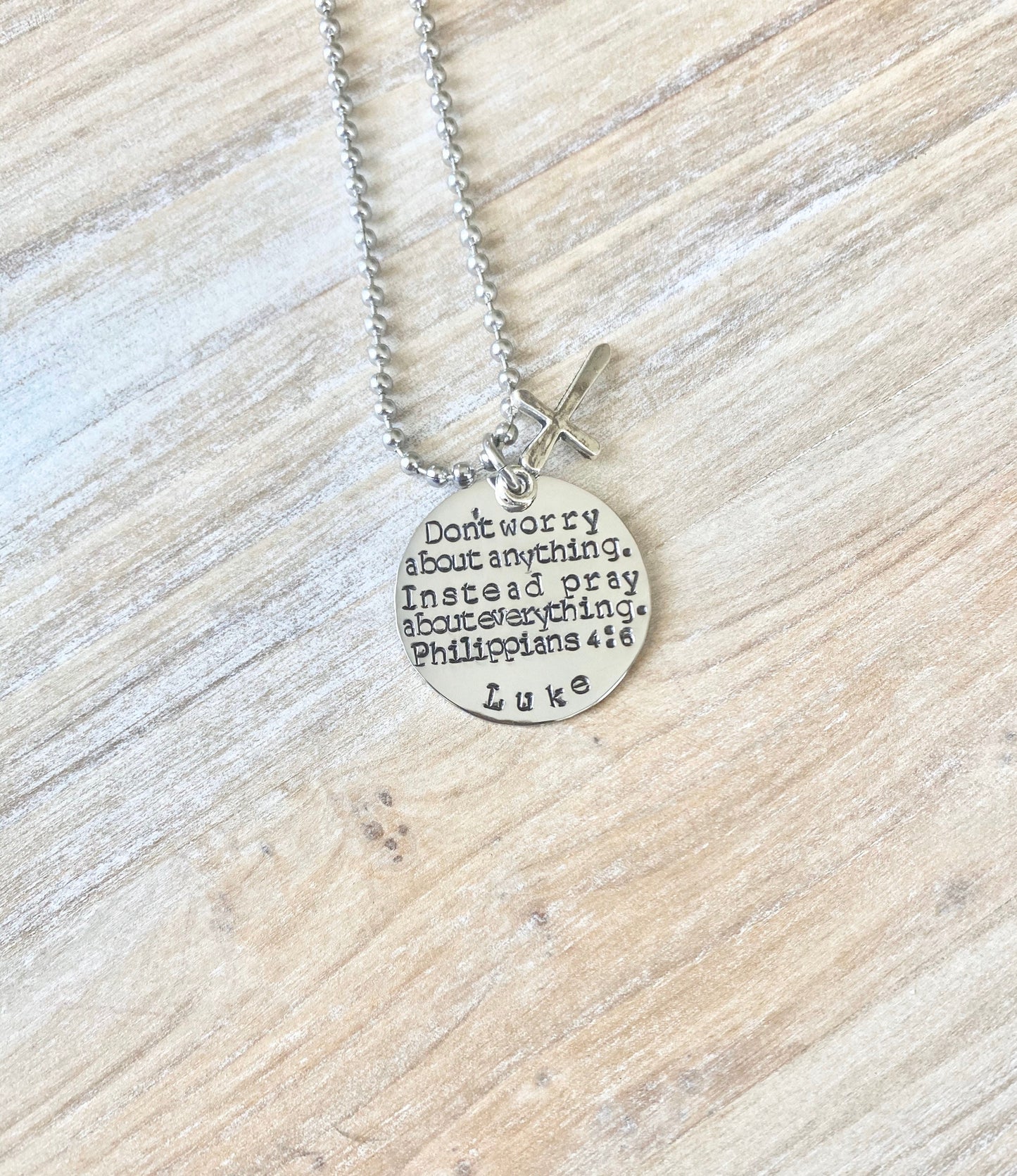 Boys Necklace Boys Necklace Boys Jewelry Cross Necklace Toddler Jewelry Boy Birthday Gift Son Easter Gift Pray about everything