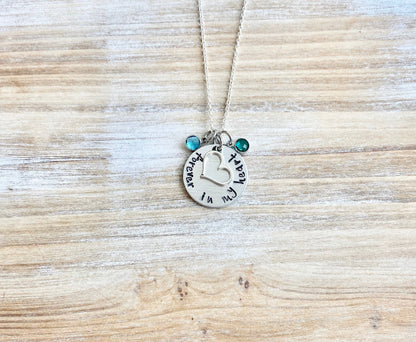 Forever in my heart Necklace Sympathy Gift Sympathy Necklace Memorial Necklace Memorial Jewelry In Memory Jewelry Handstamped Necklace