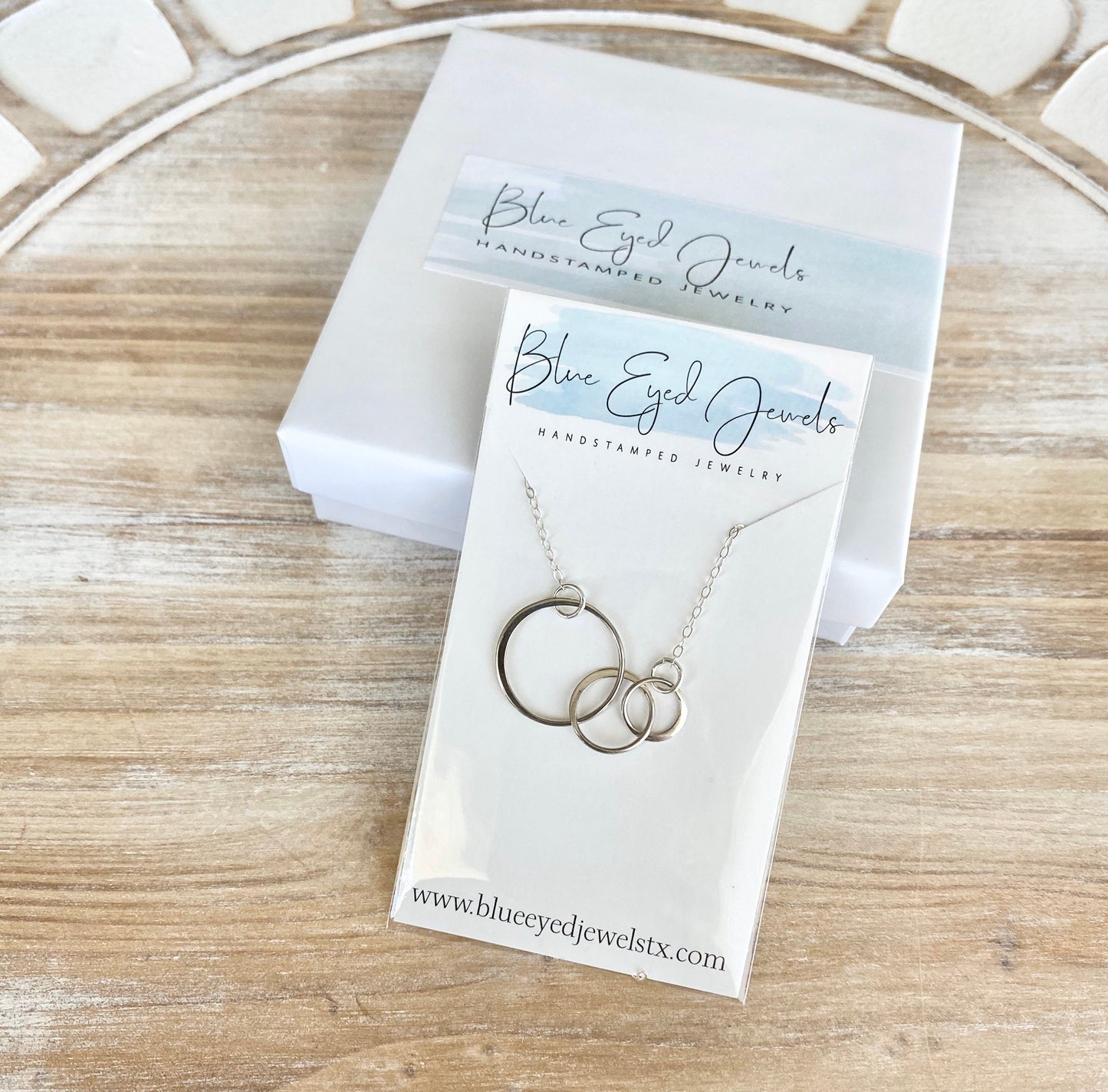 3 Linked Circles Necklace Sterling Silver Connected Circles Interlocking Rings Necklace Eternity Necklace Three Circles Mother's Day Gift