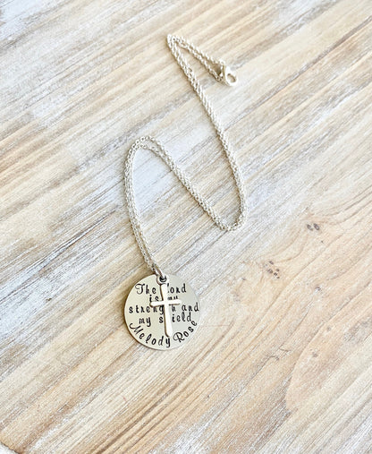 Girls Cross Necklace Baptism Necklace Boys Jewelry Cross Necklace Toddler Jewelry Boy Birthday Gift Son Easter Gift Lord is my Strength