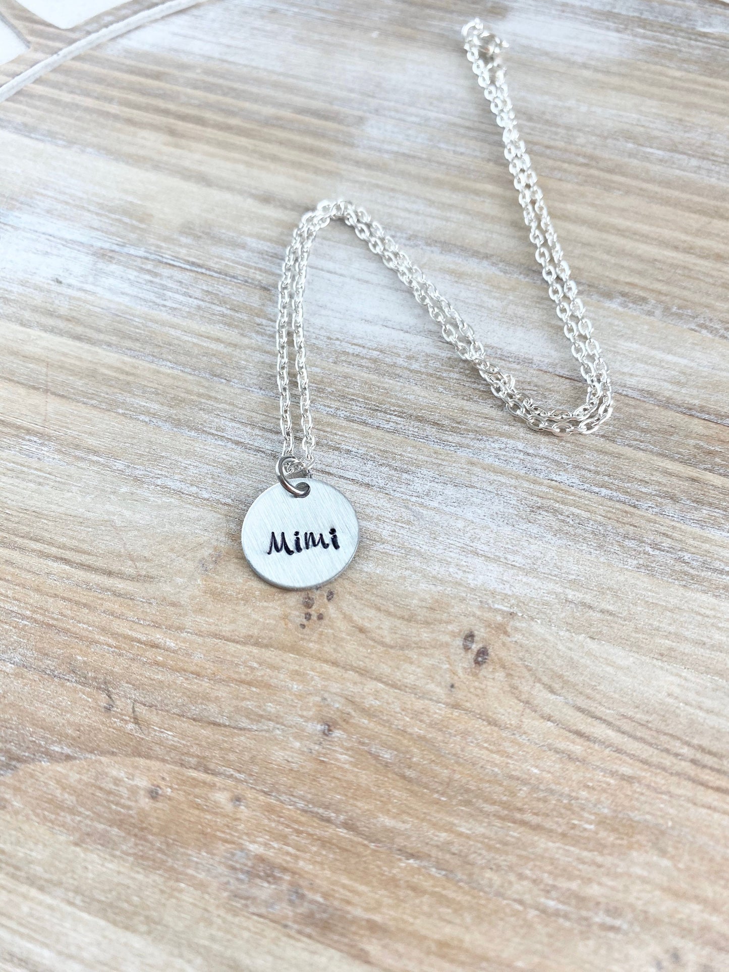 Mimi Necklace Grandma Necklace Personalized Necklace Personalized Jewelry Handstamped Necklace Custom Necklace New Grandma Gift Mimi Jewelry