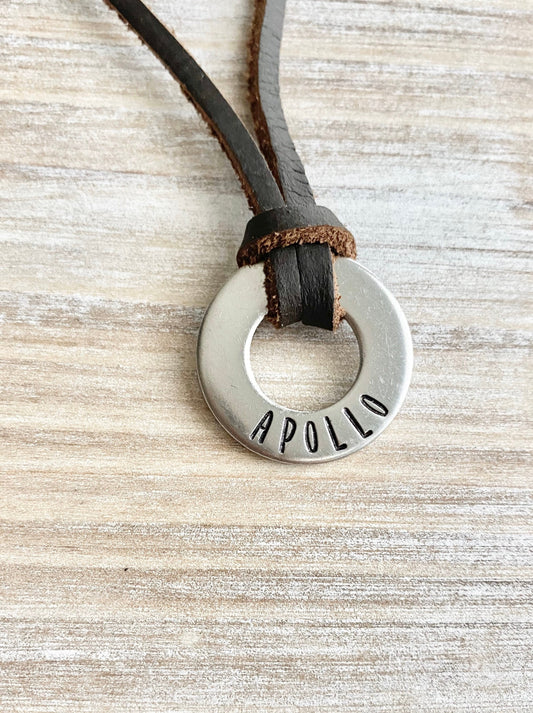 Boys Necklace Washer Necklace Boys Jewelry Leather Necklace Toddler Jewelry Boy Birthday Gift Son Easter Gift Boys Washer Jewelry