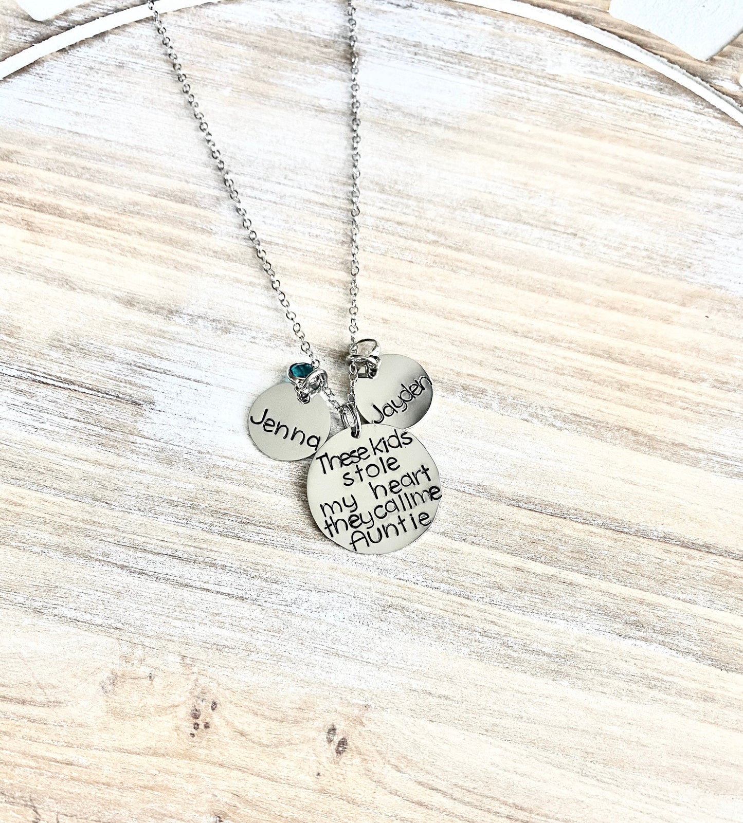 These Kids Stole My Heart They Call Me Auntie, Auntie Gift, Necklace Auntie, Silver Necklace, Aunt Gift, Necklace Gift, For Aunt, Niece Gift