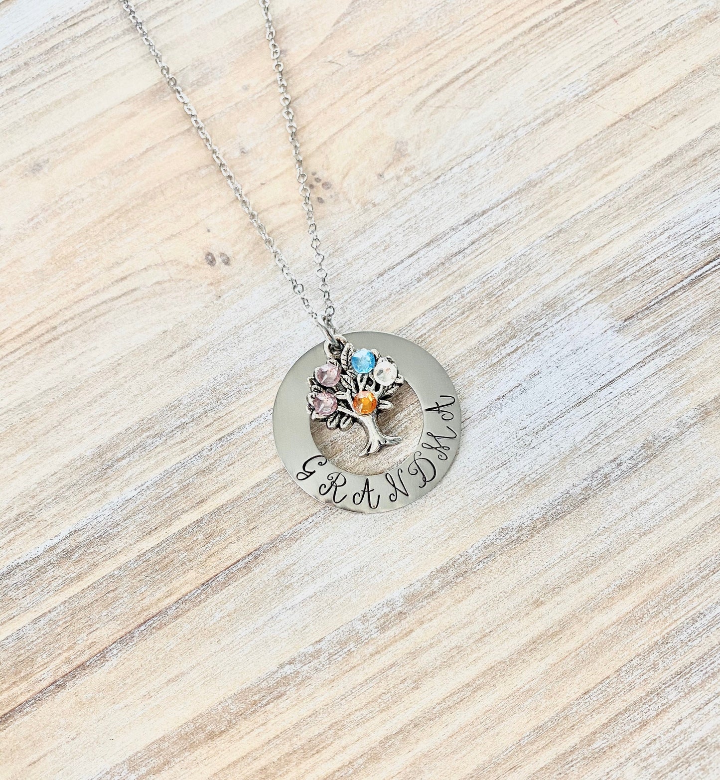 Grandma Birthstone Necklace,Mothers Day Gift, Grandma Necklace, Family Tree Birthstone,Necklace For Grandma,Grandma Necklace,Grandma Gift