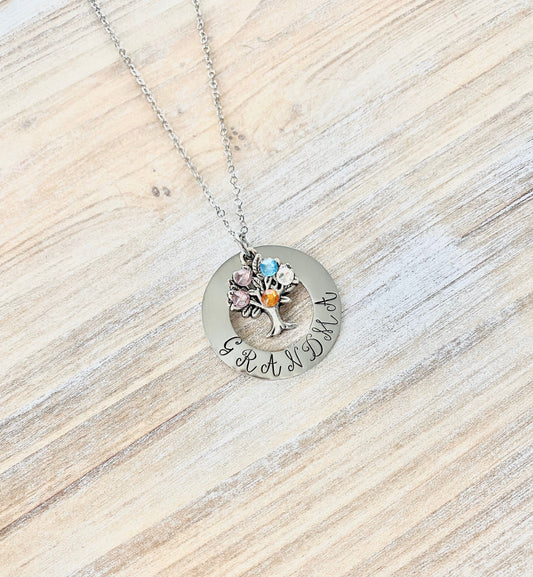 Grandma Birthstone Necklace,Mothers Day Gift, Grandma Necklace, Family Tree Birthstone,Necklace For Grandma,Grandma Necklace,Grandma Gift