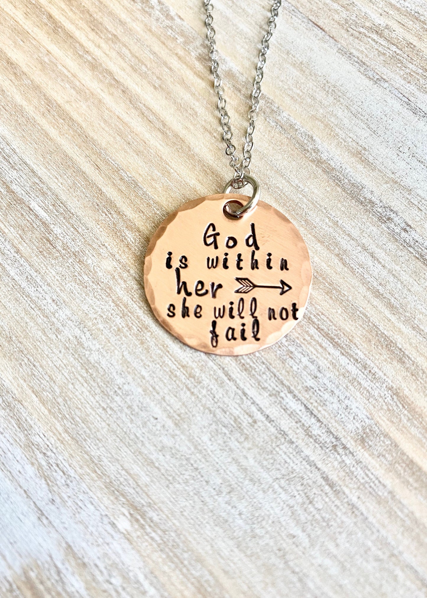 God Is Within Her She Will Not Fail Psalm 46:5 Bible Verse Necklace Scripture Necklace Baptism Necklace Christian Jewelry Graduation Gift