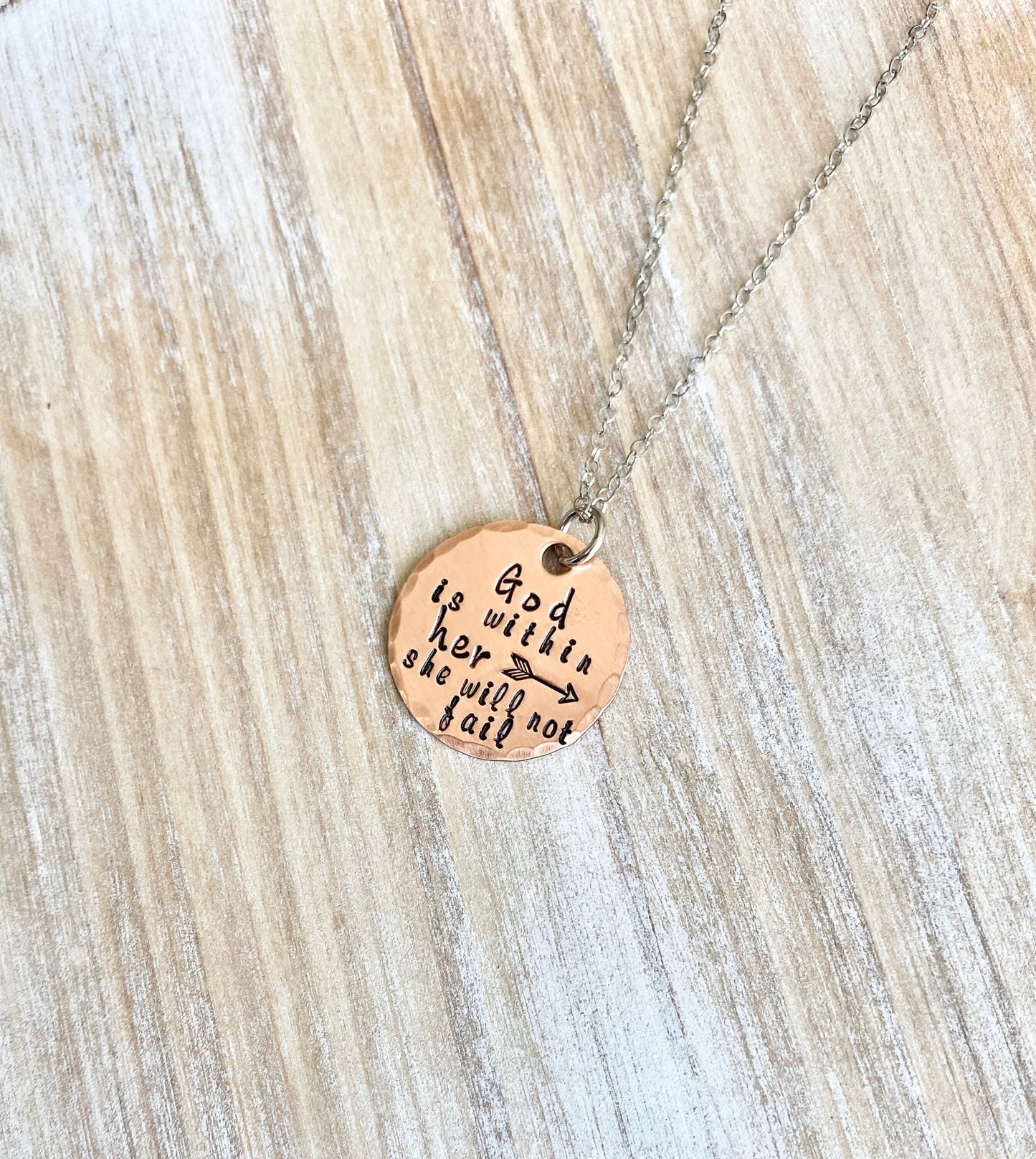 God Is Within Her She Will Not Fail Psalm 46:5 Bible Verse Necklace Scripture Necklace Baptism Necklace Christian Jewelry Graduation Gift