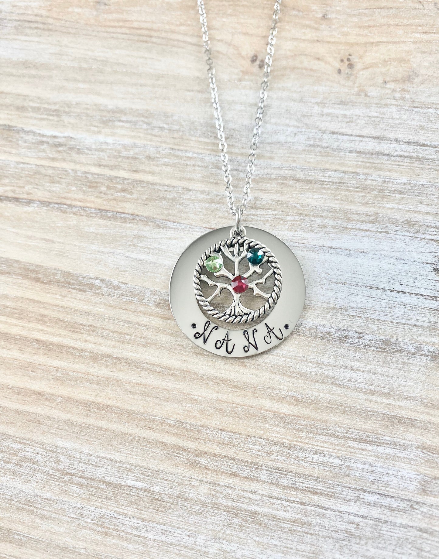 Nana Necklace, Family Tree With Birthstones, Grandma Necklace,Necklace For Nana,Nana Necklace,Gift For Nana,Mothers Day Necklace, Nana Gift