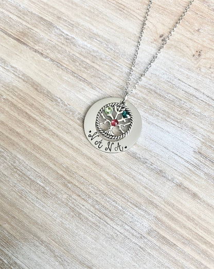 Nana Necklace, Family Tree With Birthstones, Grandma Necklace,Necklace For Nana,Nana Necklace,Gift For Nana,Mothers Day Necklace, Nana Gift