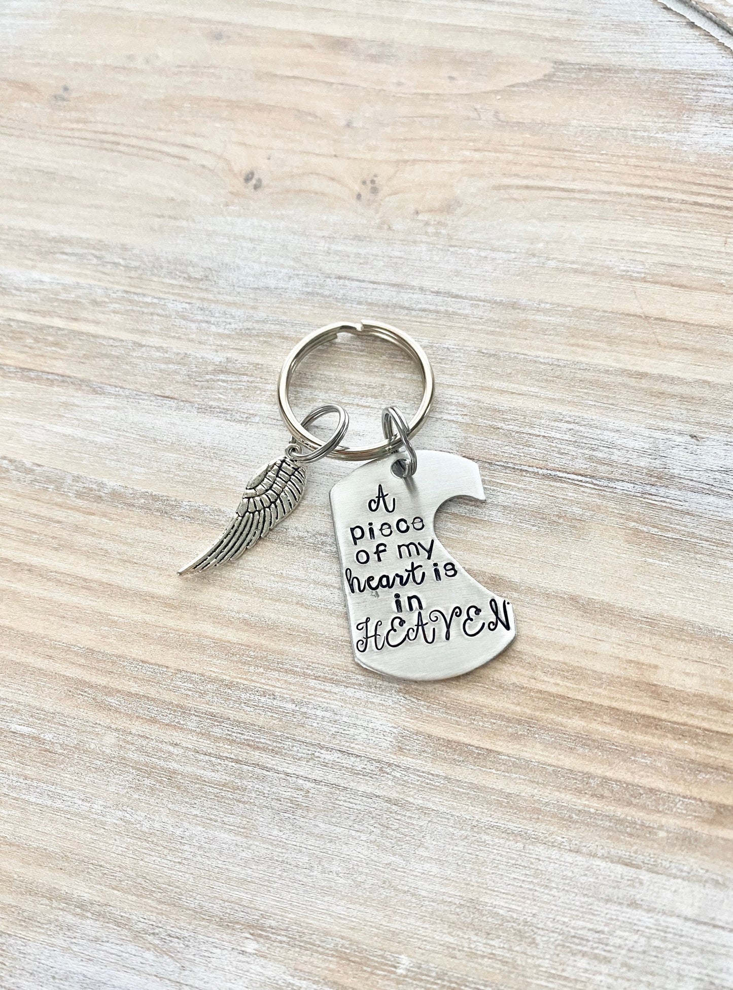A Piece of my Heart is in Heaven keychain,Loss Of Loved One Keychain, Memorial Keychain, Loss of Father, Loss Of Mother, Sympathy Keychain